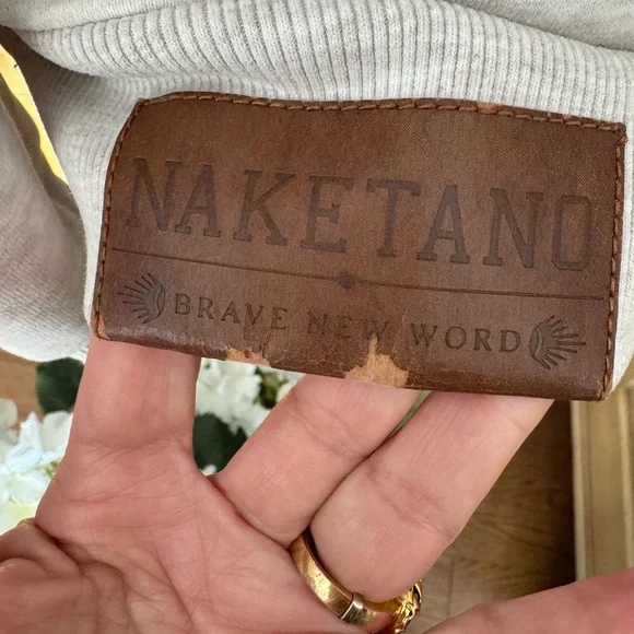 Naketano Oatmeal Heather Hoodie Sweatshirt with rope details - Picture 11 of 16